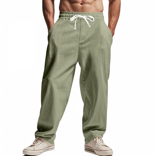 2025 Causal Linen Pants for Men Loose Fit Lightweight